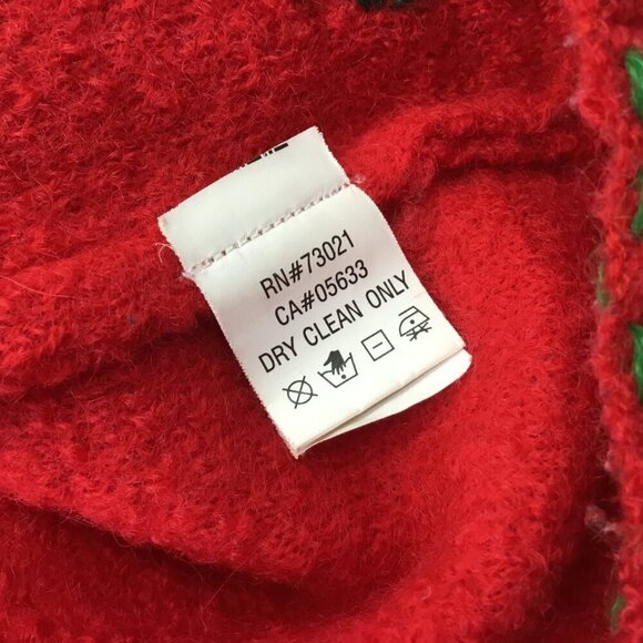 Belle Pointe Wool Jacket Women's M Red Embroidered Trees Christmas BellePointe - Picture 9 of 9